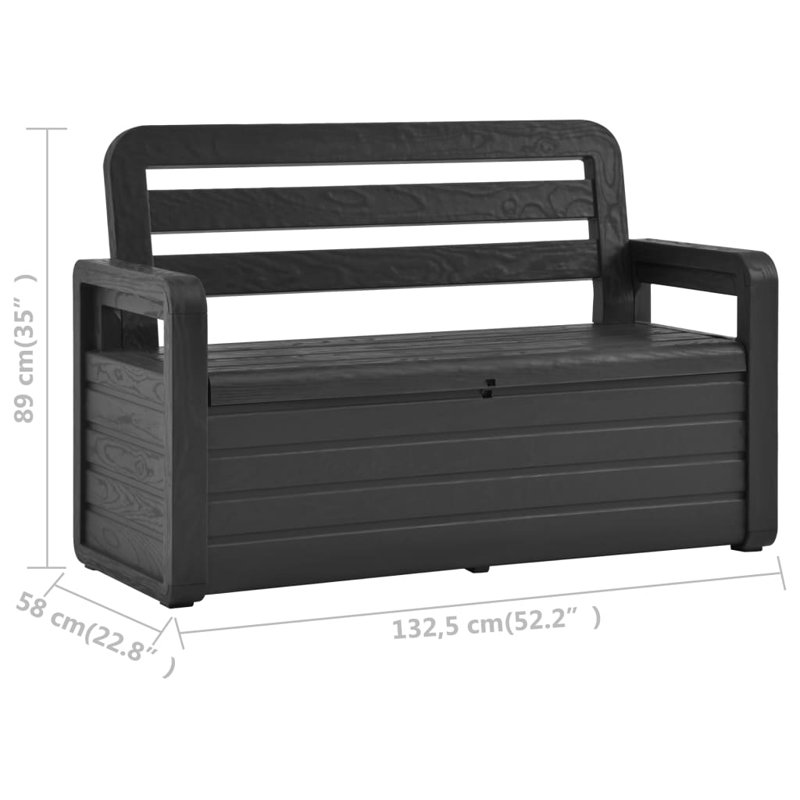 Latitude Run® Outdoor Storage Bench Deck Box Seating for Patio